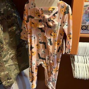 0-3 Month Halloween Onesie with Bow